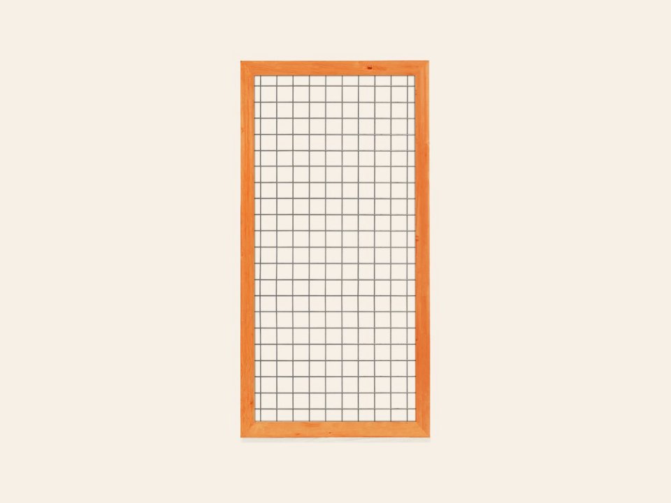 Gaaselement vuurverzinkt maaswijdte 7,5 × 7,5 cm met robuust kader Red Class Wood 4,5 × 7,0 cm H180 x B90 cm