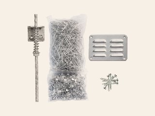 Starterset 1 - 800 spijkers / 200 asfaltnagels / ventilatieset / stormankerset