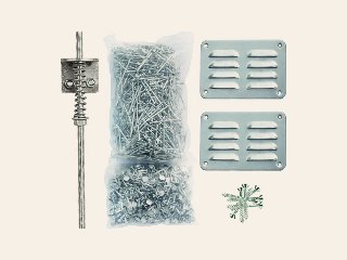 Starterset 2 - 800 spijkers / 800 asfaltnagels / ventilatieset / stormankerset