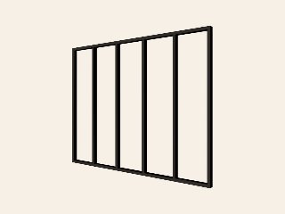 Rijssen regelwerk Type B 250 × 224 cm zwart geïmpregneerd douglas