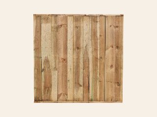 Tuinscherm Losser, groen geïmpregneerd grenen, RVS-geschroefd, 11-planks 180 × 180 cm