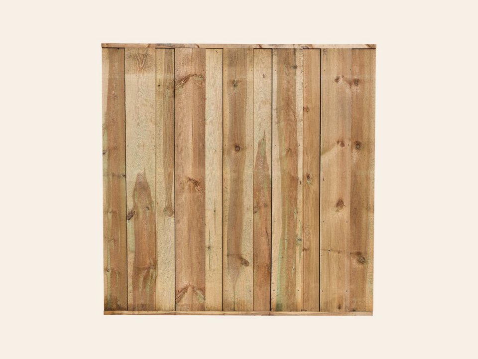 Tuinscherm Losser, groen geïmpregneerd grenen, RVS-geschroefd, 11-planks 180 × 180 cm