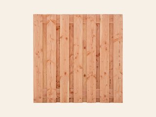 Tuinscherm Meckelenburg, douglas, RVS-geschroefd, 15-planks (13+2) 180 × 180 cm
