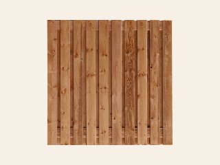Tuinscherm Zürich, bruin geïmpregneerd grenen, RVS-geschroefd, 21-planks (19+2) 180 × 180 cm