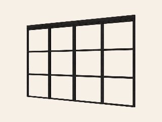 Complete set steellook glaswand zwart 330,4 × 224 cm