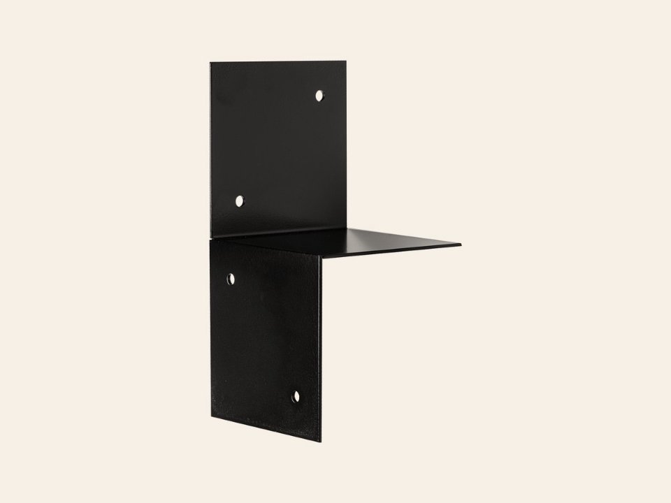 Pergola Muurbevestiging zwart gecoat voor 15 × 15 cm balken Links - Per stuk