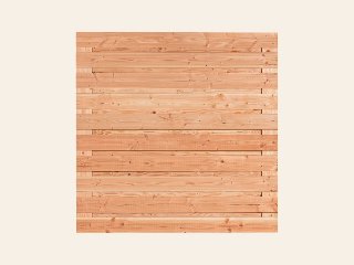 Tuinscherm Jasmund, douglas, RVS-geschroefd, horizontaal, 21-planks (19+2) 180 × 180 cm