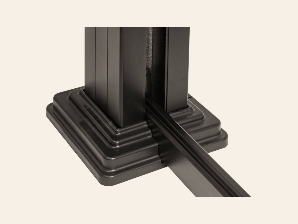 PuraFence aluminium begin- en eindprofiel (3,8 × 2,28 / 6,2 × 2,4) x 179,2 cm, zwart (incl. clips)