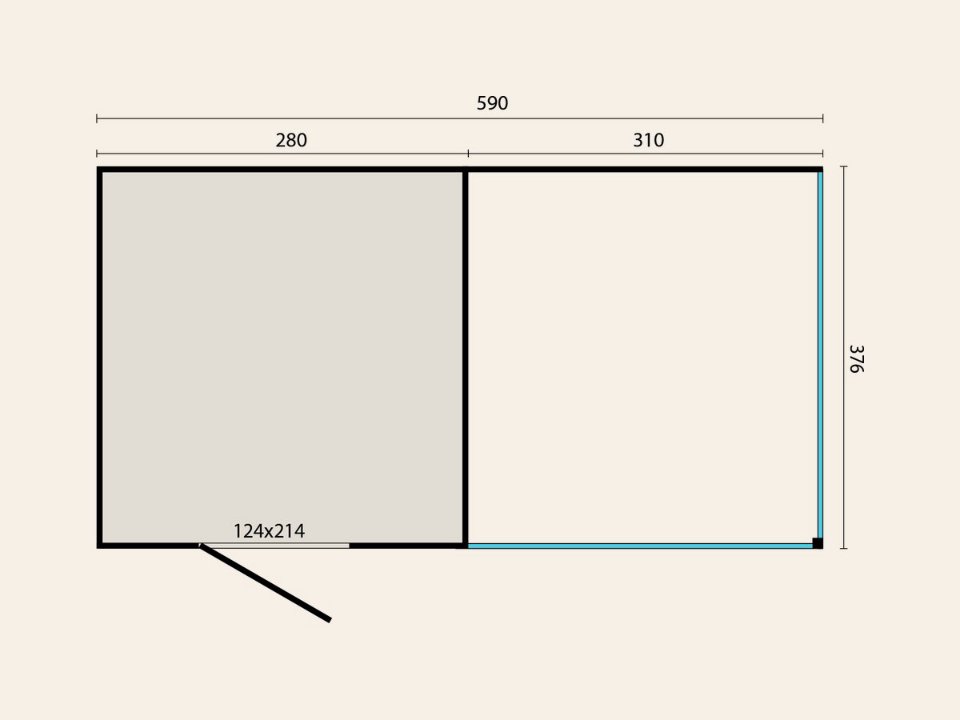 KubeLine + luifel 380 × 590 cm
