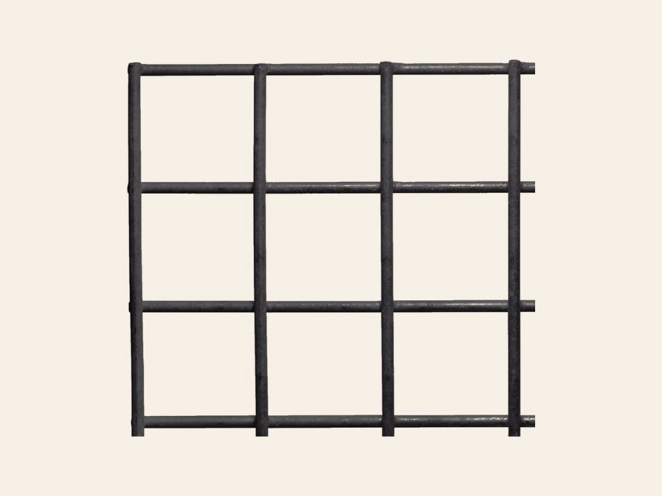 Gaaselement vuurverzinkt zwart gespoten maaswijdte 7,5 × 7,5 cm, draaddikte 3,8 mm H173 x B83 cm