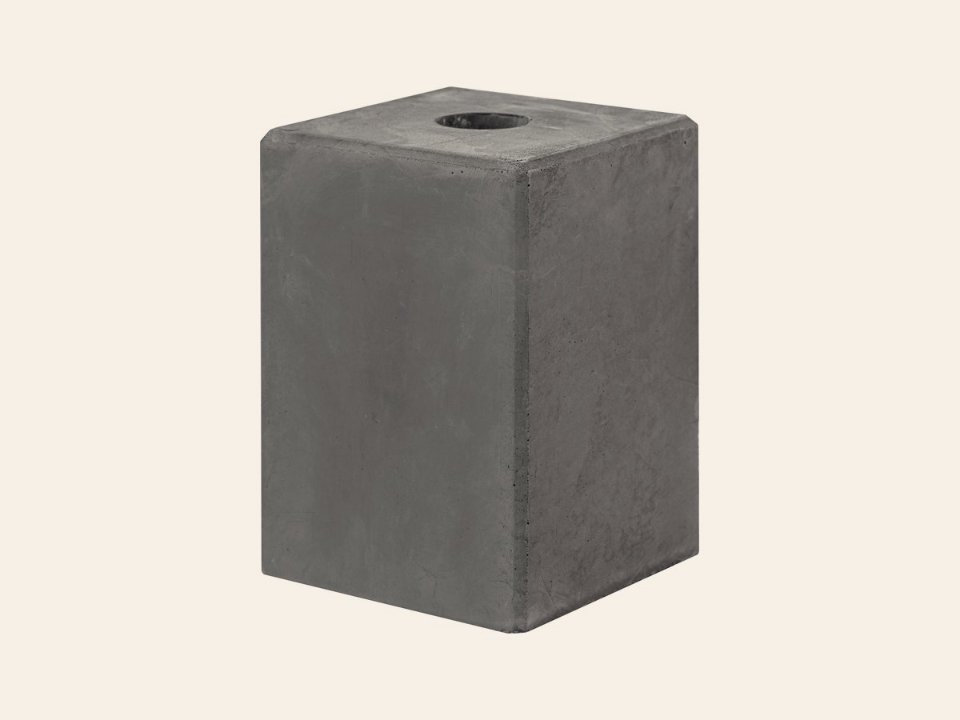 Betonsokkel antraciet 14,0 × 14,0 × 20,0 cm Gat Ø40 mm
