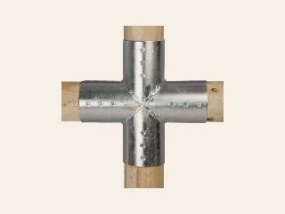 Gegalvaniseerde verbindingsstukken ø10 cm 4-weg (2-delig)