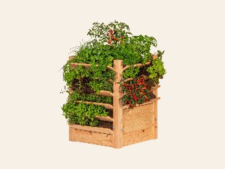 Multi plantenbak/kruidenbak, lariks B60xD60xH80 cm