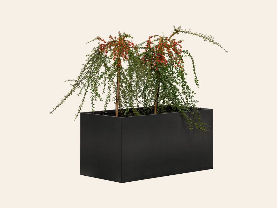 Bloembak Mohawk, zwart gepoedercoat staal 50 × 90 × 50 cm