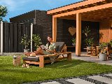 Teak sunlounger Danau, incl. antraciet kussen, foto 2