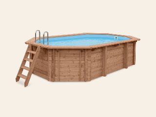 Luxe houten zwembad Daaibooi Beach 563 × 352 × 122 cm