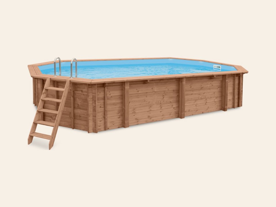 Luxe houten zwembad Playa Porto Marie 727 × 396 × 136 cm