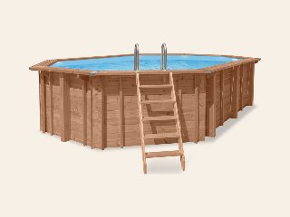 Luxe houten zwembad Cas Abou 814 × 460 × 136 cm