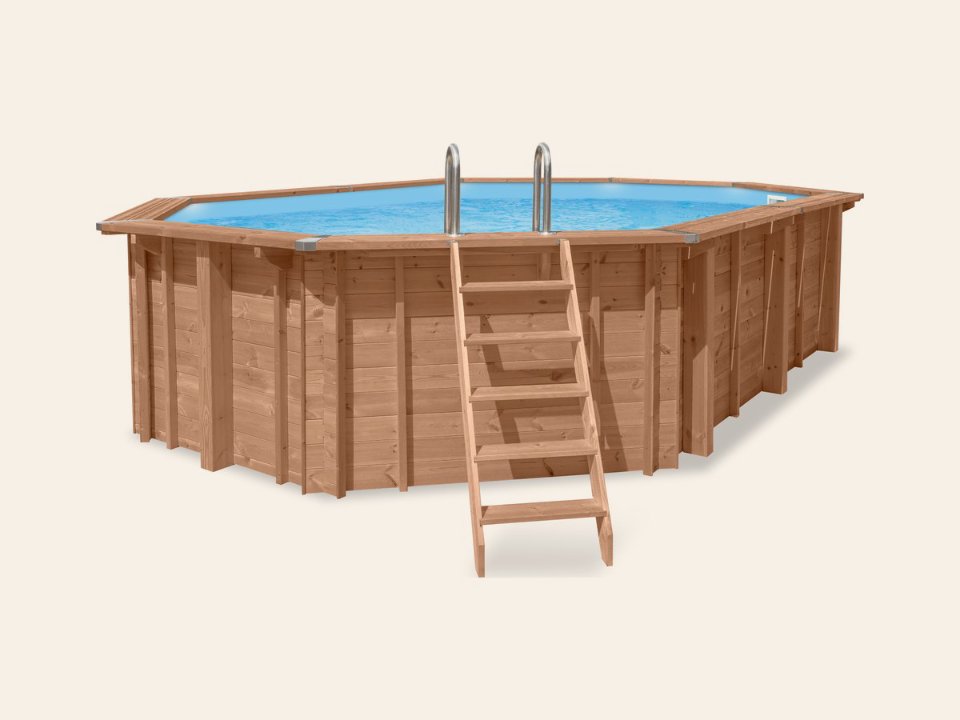 Luxe houten zwembad Cas Abou 814 × 460 × 136 cm