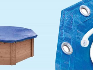 Luxe houten zwembad winterafdekhoes Kokomo Beach 560 × 517 × 129 cm
