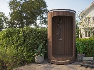 Buitendouche barrel Ø130 cm, 42 mm, Thermowood