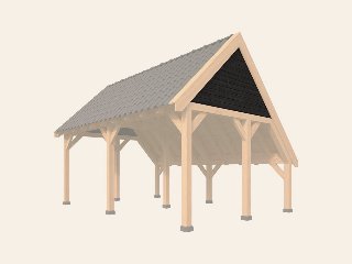 Wandmodule Topgevel kapschuur XL Zweeds rabat zwart gespoten vuren