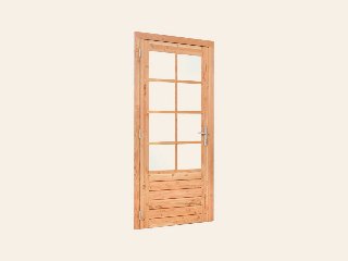 Douglas enkele glas deur dubbelglas 8-ruits B1100xH2150 mm buitenmaat, linksdraaiend (rvs beslagset)