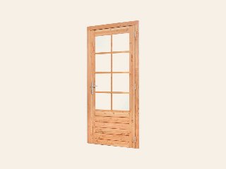 Douglas enkele glas deur dubbelglas 8-ruits B1100xH2150 mm buitenmaat, rechtsdraaiend (rvs beslagset)