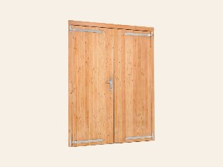 Douglas dubbele klampdeur B1850xH2050 mm buitenmaat, linksdraaiend (rvs / verzinkt beslagset)