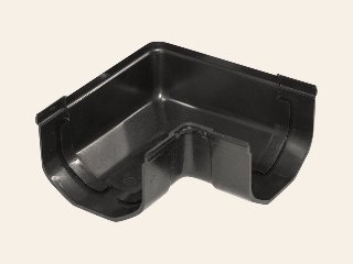 Kunststof minigoot Buitenhoek dakgoot 65 mm zwart