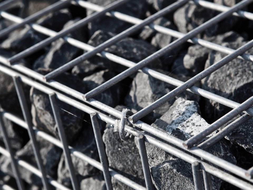 Gaasmat Gabion 4,5 × 4,5 cm Zijmat, draaddikte 4,8 mm 30 × 200 cm