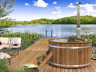 Hottub met interne RVS kachel Ø180 cm Thermowood