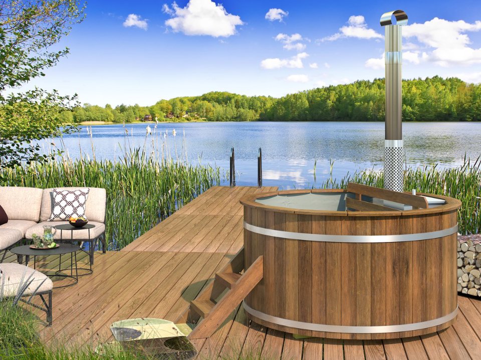Hottub met interne RVS kachel Ø180 cm Thermowood