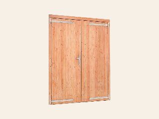 Red Class Wood dubbele dichte deur Dubbele deur B1850 x H2050 mm buitenmaat (rvs / verzinkt beslagset)