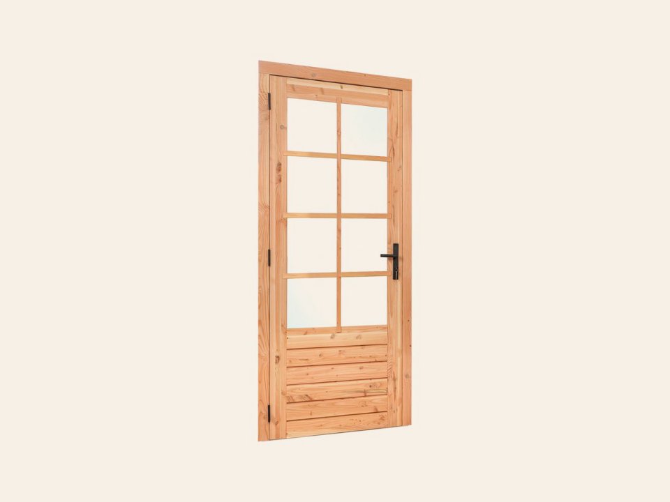 Douglas enkele glas deur dubbelglas 8-ruits B1100xH2150 mm buitenmaat, linksdraaiend