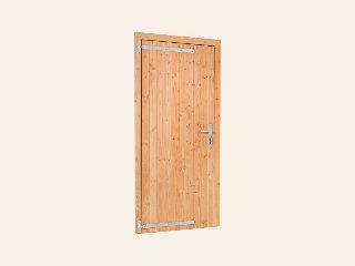 Douglas enkele klampdeur B1000xH2050 mm buitenmaat, linksdraaiend (rvs / verzinkt beslagset)