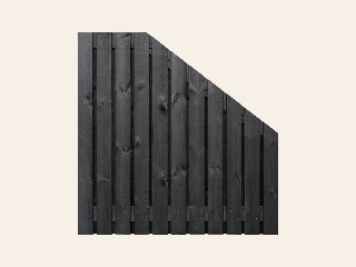 Tuinscherm Dresden verloop, zwart gespoten vuren, RVS-geschroefd, 23-planks (21+2) 180 × 180/90 cm