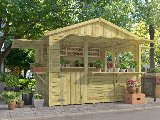 Kiosk Playa, groen geïmpregneerd vuren, incl vloer, dakleer, foto 1