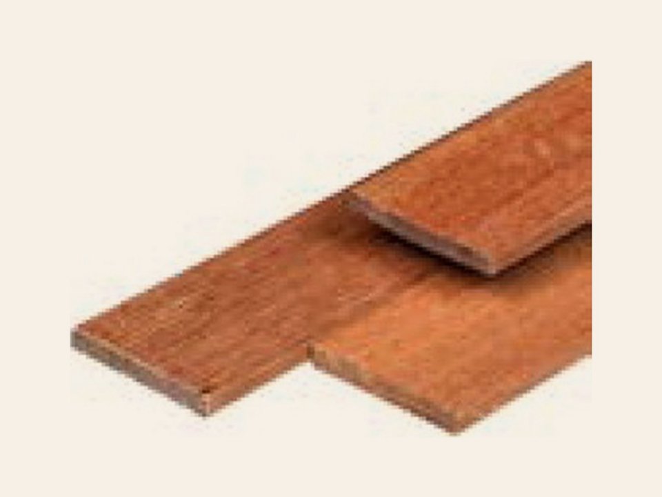 Keruing hardhout plank 1,2 × 9,0 × 180 cm kunstmatig gedroogd, geschaafd