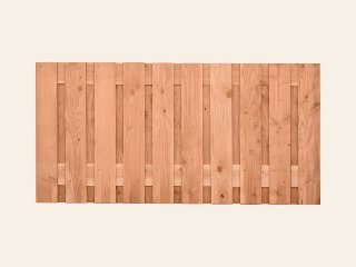 Douglas tuinscherm 21 planks, 180 cm hoog