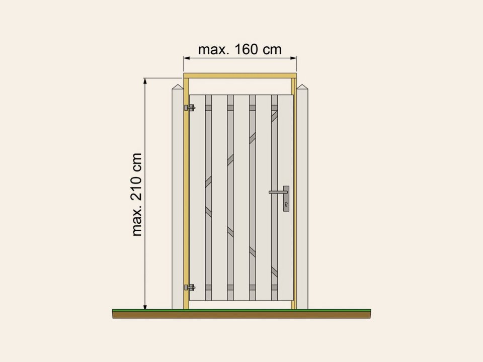 Tuindeurkozijn geschaafd, tot 160 cm