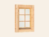 Uitzetraam Dubbel draai-/kiepraam blank hout 4-ruits Deluxe, foto 1