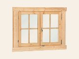 Uitzetraam Dubbel draai-/kiepraam blank hout 4-ruits Deluxe, foto 2