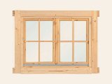 Uitzetraam Dubbel draai-/kiepraam blank hout 4-ruits Deluxe, foto 4