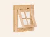 Uitzetraam blank hout 4-ruits excellent, foto 1