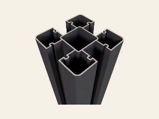 Aluminium sleufpaal, zwart