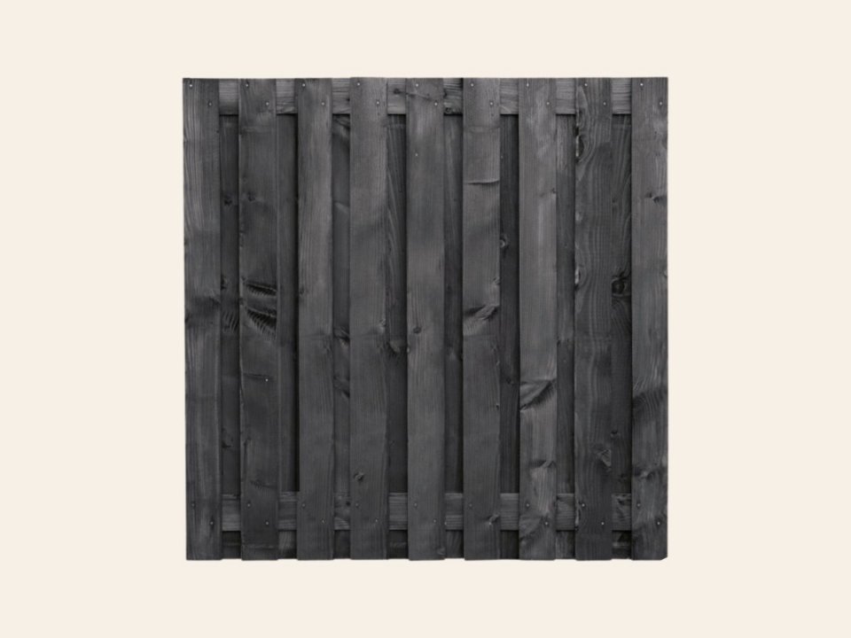 Scherm douglas zwart 180 × 180 19-planks