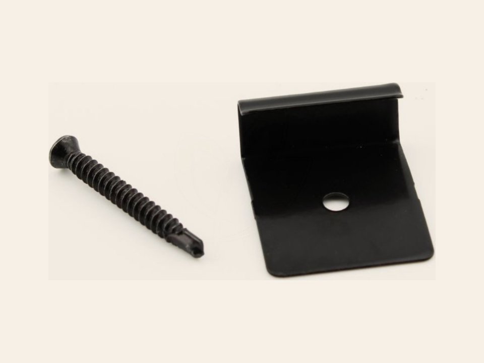 PuraFix vlonderplank beginclip RVS Ebony Black voor blinde bevestiging – set 50 stuks