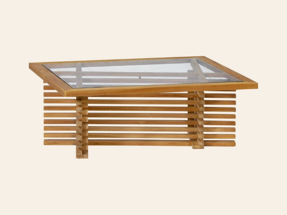Teak loungeset Riverside tafel met glasplaat