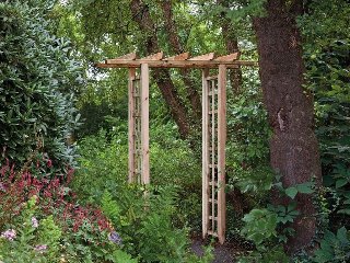 Pergolaset recht grenen groen geïmpregneerd B100 × D45 × H214 cm
